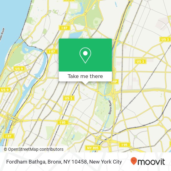 Mapa de Fordham Bathga, Bronx, NY 10458