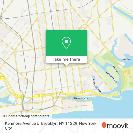 Mapa de Kenmore Avenue U, Brooklyn, NY 11229