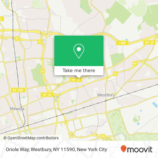 Mapa de Oriole Way, Westbury, NY 11590