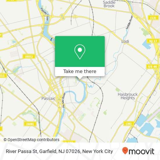 Mapa de River Passa St, Garfield, NJ 07026