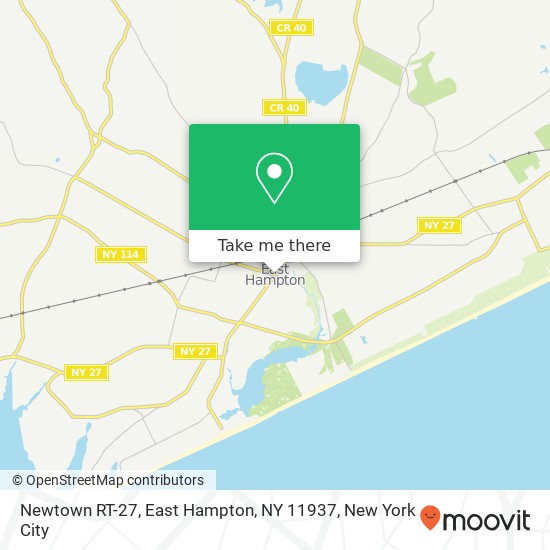 Mapa de Newtown RT-27, East Hampton, NY 11937