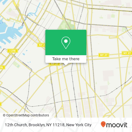 Mapa de 12th Church, Brooklyn, NY 11218