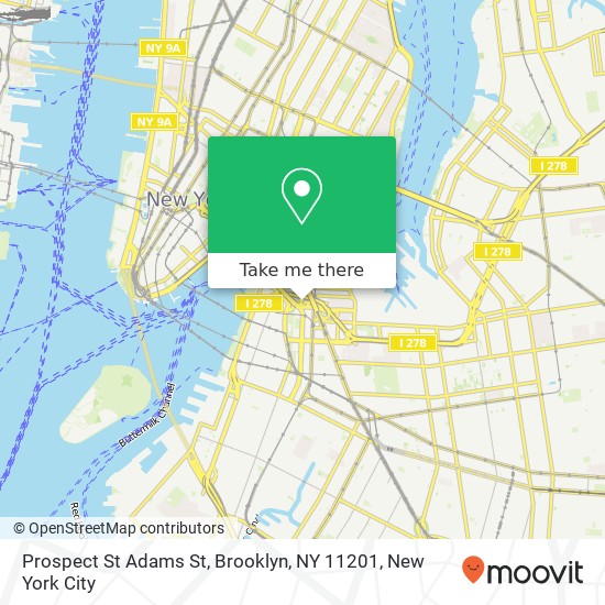 Mapa de Prospect St Adams St, Brooklyn, NY 11201