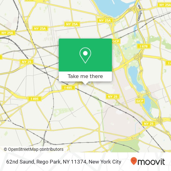 62nd Saund, Rego Park, NY 11374 map
