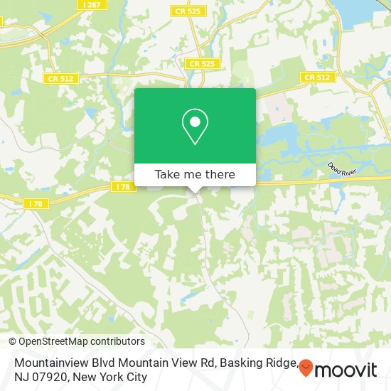 Mountainview Blvd Mountain View Rd, Basking Ridge, NJ 07920 map