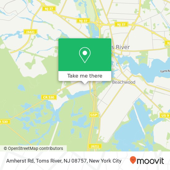 Amherst Rd, Toms River, NJ 08757 map