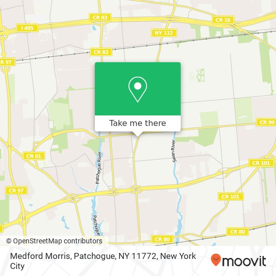 Mapa de Medford Morris, Patchogue, NY 11772