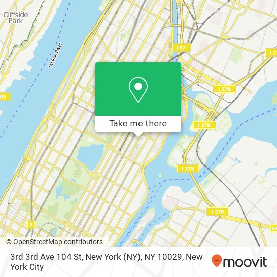 3rd 3rd Ave 104 St, New York (NY), NY 10029 map