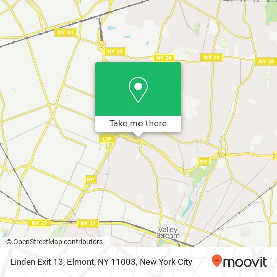 Mapa de Linden Exit 13, Elmont, NY 11003