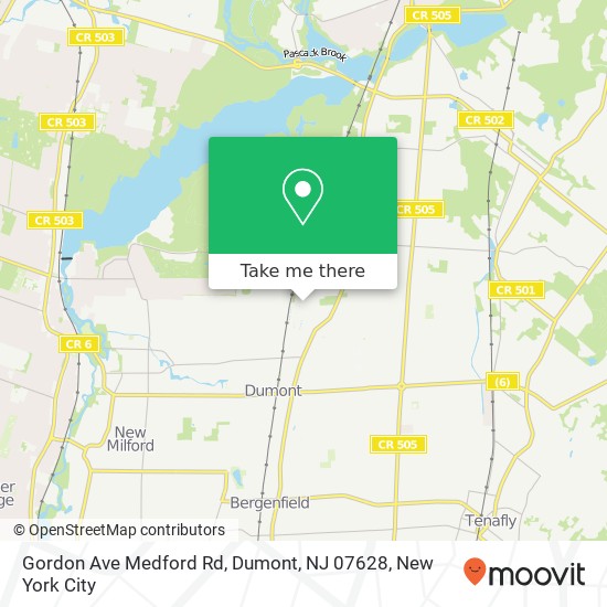 Mapa de Gordon Ave Medford Rd, Dumont, NJ 07628