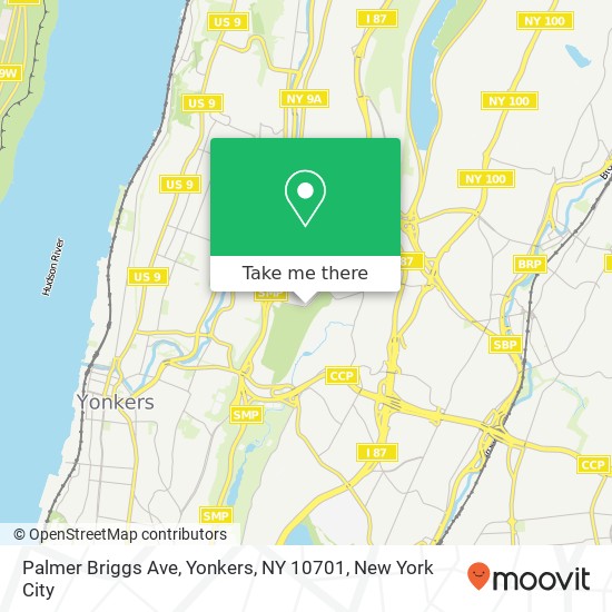 Mapa de Palmer Briggs Ave, Yonkers, NY 10701