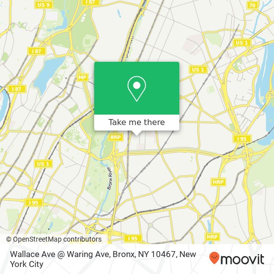 Wallace Ave @ Waring Ave, Bronx, NY 10467 map