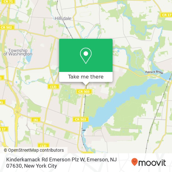 Mapa de Kinderkamack Rd Emerson Plz W, Emerson, NJ 07630