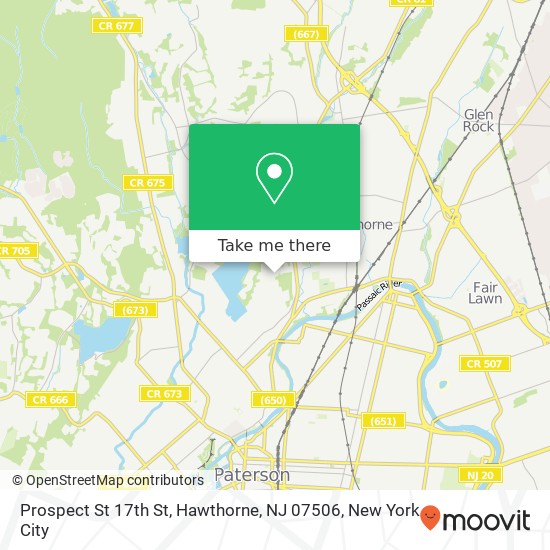 Mapa de Prospect St 17th St, Hawthorne, NJ 07506