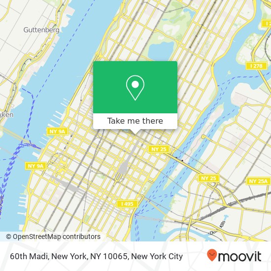 Mapa de 60th Madi, New York, NY 10065