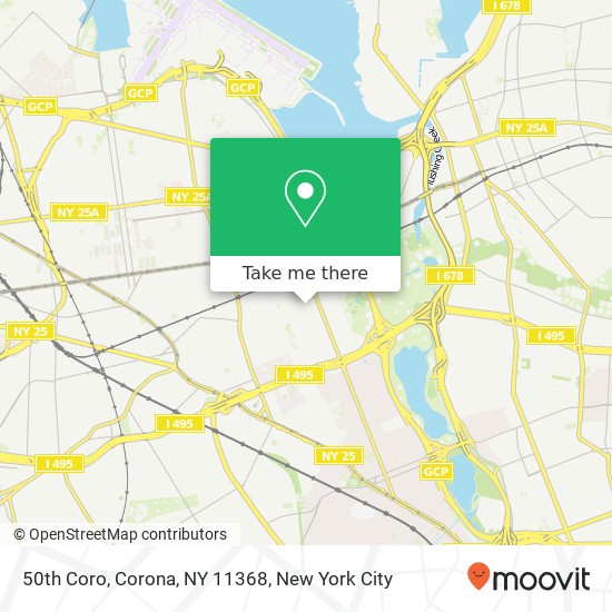Mapa de 50th Coro, Corona, NY 11368