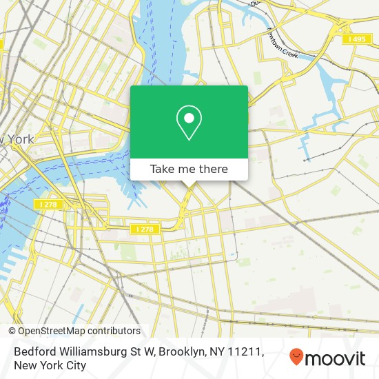 Mapa de Bedford Williamsburg St W, Brooklyn, NY 11211