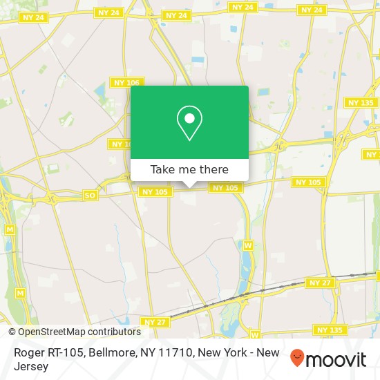 Mapa de Roger RT-105, Bellmore, NY 11710