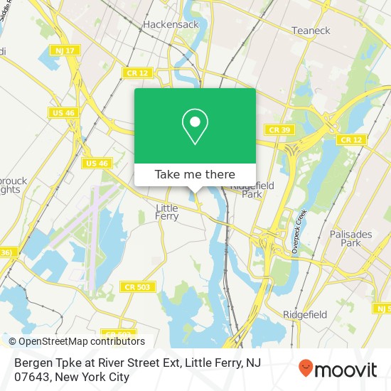 Bergen Tpke at River Street Ext, Little Ferry, NJ 07643 map