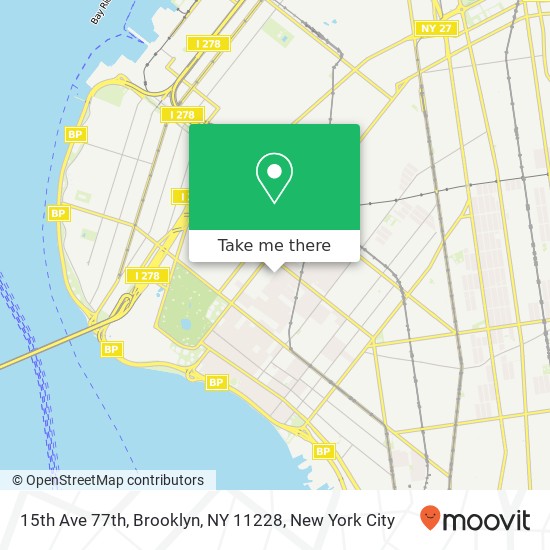 Mapa de 15th Ave 77th, Brooklyn, NY 11228