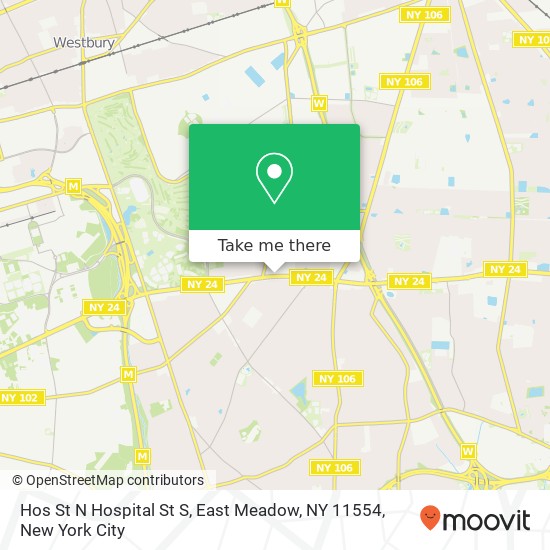 Mapa de Hos St N Hospital St S, East Meadow, NY 11554
