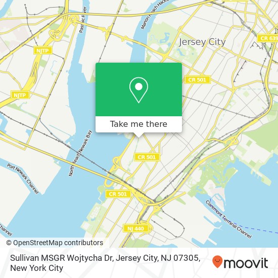 Mapa de Sullivan MSGR Wojtycha Dr, Jersey City, NJ 07305