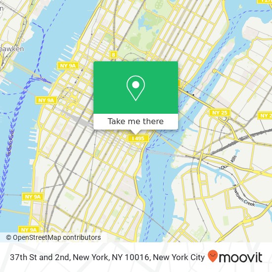 Mapa de 37th St and 2nd, New York, NY 10016
