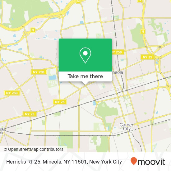 Mapa de Herricks RT-25, Mineola, NY 11501