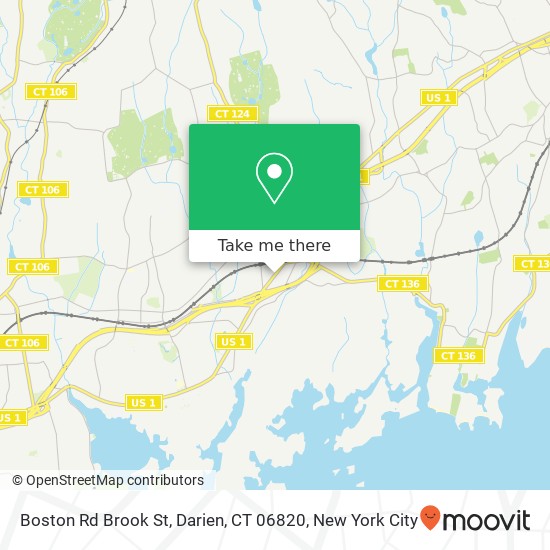 Mapa de Boston Rd Brook St, Darien, CT 06820