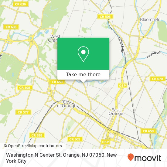 Mapa de Washington N Center St, Orange, NJ 07050