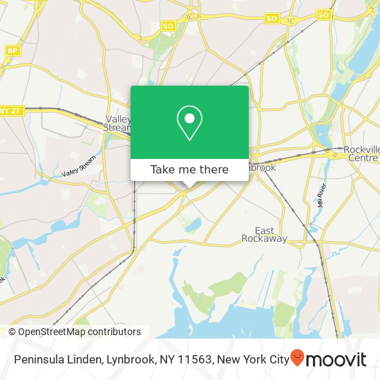 Mapa de Peninsula Linden, Lynbrook, NY 11563