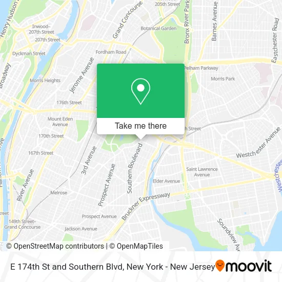Mapa de E 174th St and Southern Blvd
