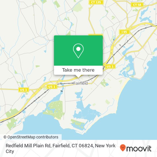 Mapa de Redfield Mill Plain Rd, Fairfield, CT 06824