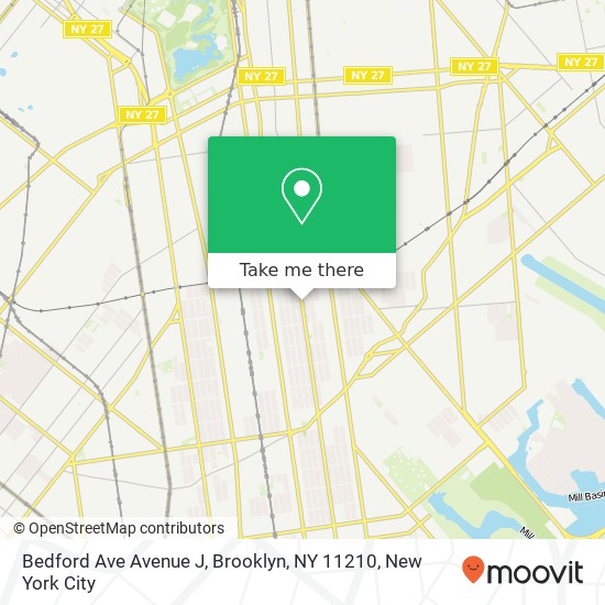 Mapa de Bedford Ave Avenue J, Brooklyn, NY 11210