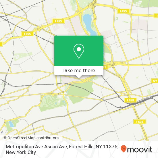 Mapa de Metropolitan Ave Ascan Ave, Forest Hills, NY 11375