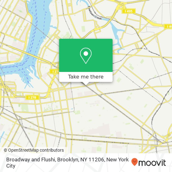 Mapa de Broadway and Flushi, Brooklyn, NY 11206