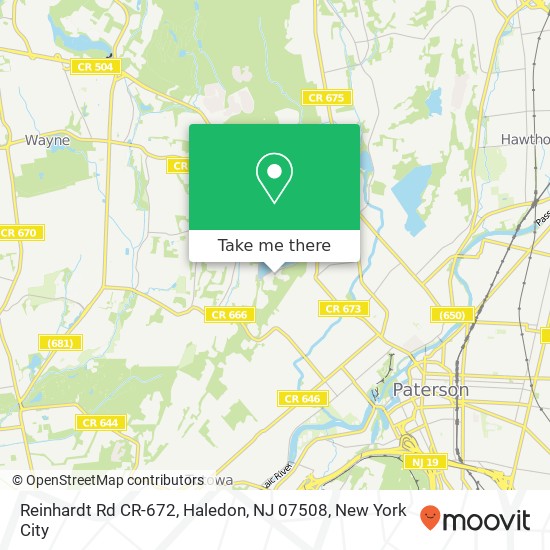 Mapa de Reinhardt Rd CR-672, Haledon, NJ 07508