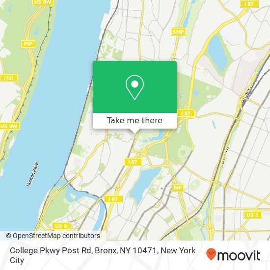 College Pkwy Post Rd, Bronx, NY 10471 map