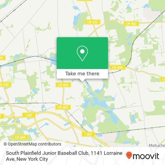 Mapa de South Plainfield Junior Baseball Club, 1141 Lorraine Ave