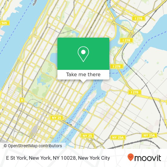 E St York, New York, NY 10028 map