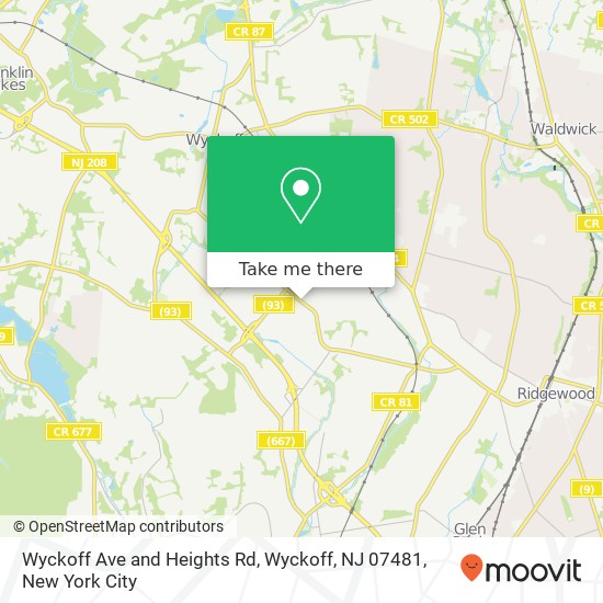 Wyckoff Ave and Heights Rd, Wyckoff, NJ 07481 map