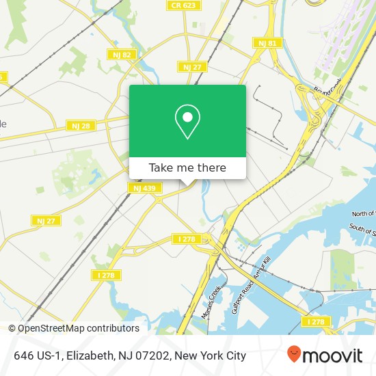 Mapa de 646 US-1, Elizabeth, NJ 07202