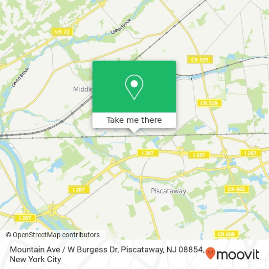 Mountain Ave / W Burgess Dr, Piscataway, NJ 08854 map
