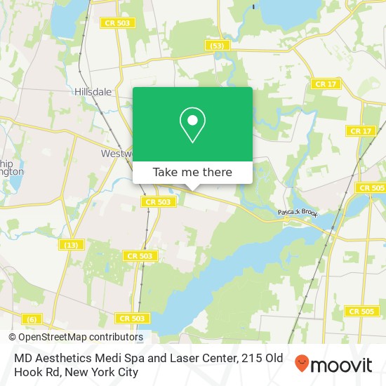 Mapa de MD Aesthetics Medi Spa and Laser Center, 215 Old Hook Rd