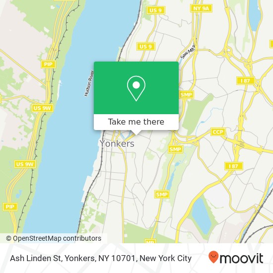 Mapa de Ash Linden St, Yonkers, NY 10701