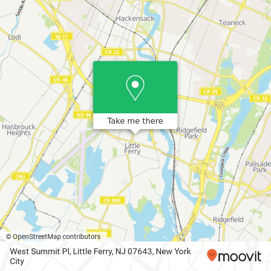 Mapa de West Summit Pl, Little Ferry, NJ 07643