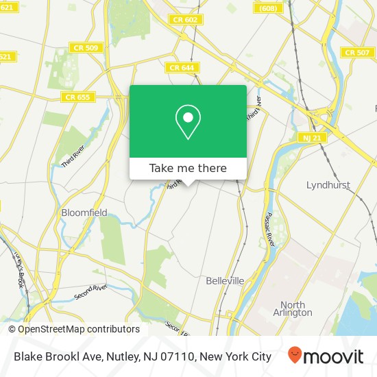 Blake Brookl Ave, Nutley, NJ 07110 map