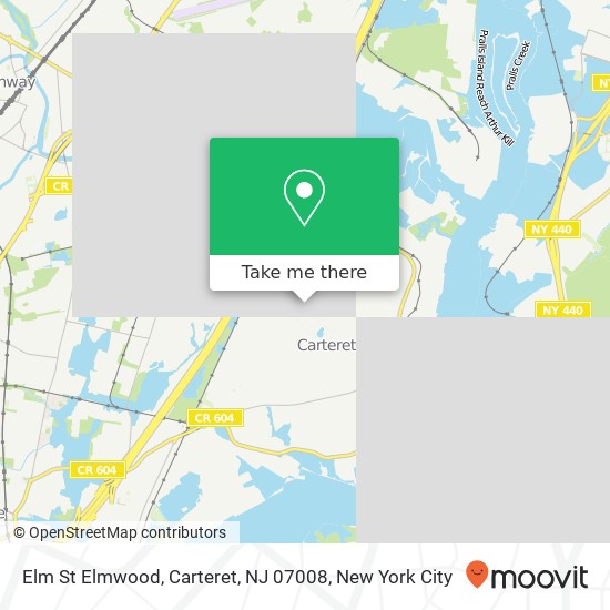 Mapa de Elm St Elmwood, Carteret, NJ 07008