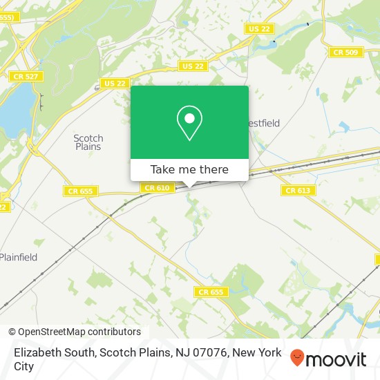 Mapa de Elizabeth South, Scotch Plains, NJ 07076