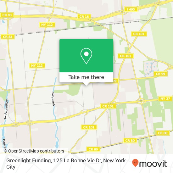 Mapa de Greenlight Funding, 125 La Bonne Vie Dr